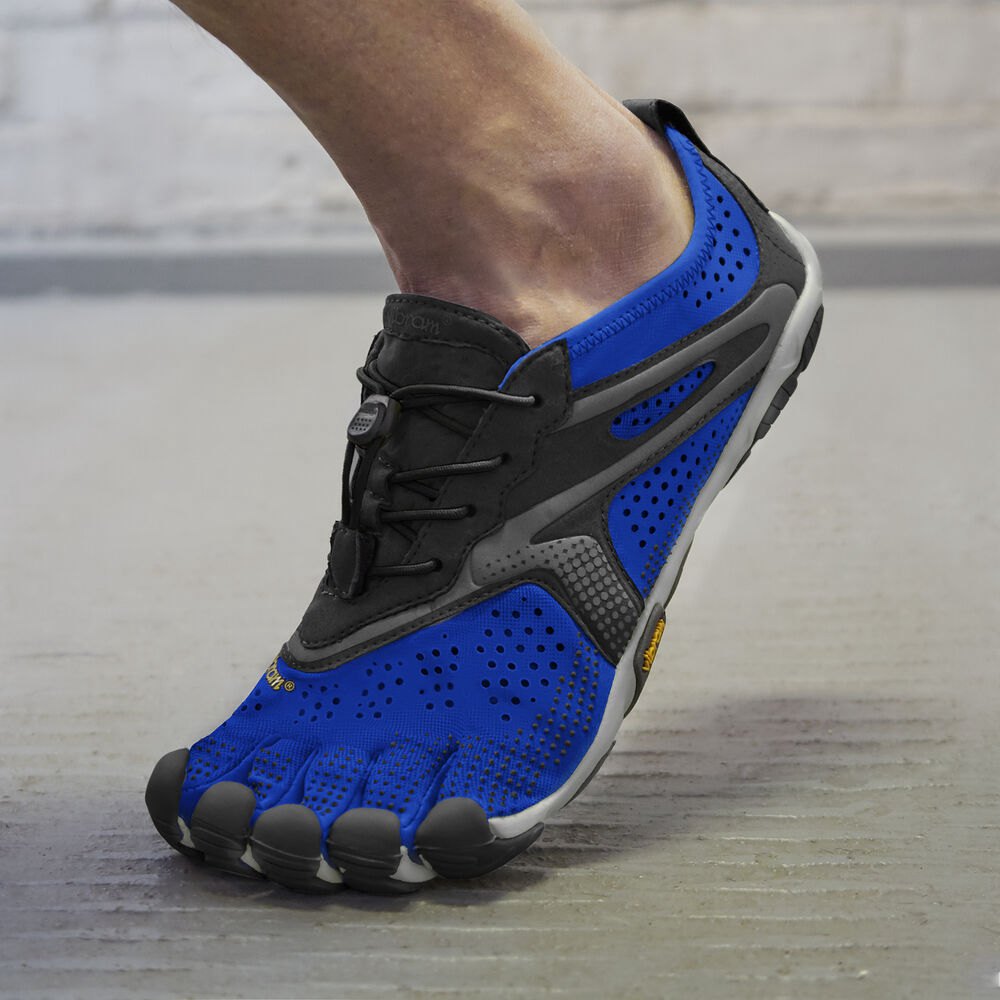 Vibram FiveFingers Heren V-Run - Hardloopschoenen Blauw/Zwart - 584390KVN